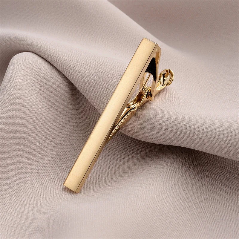 Tie Clip For Men Business Party Minimalist Tie Clips And Cufflinks To Man Shirt Gift Box Jewelry Men's Cuff Man Fashion Lawyer