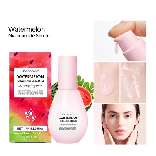 New Watermelon Glow Niacinamide Dew Drops Serum Makeup Primer Cream Lightweight Facial Serum & Priming Liquid Brightner