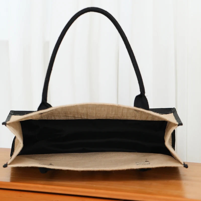 Personalized Letter Shoulder Canvas Ladies Bag Large Capacity Pocket Handbag for Men and Women