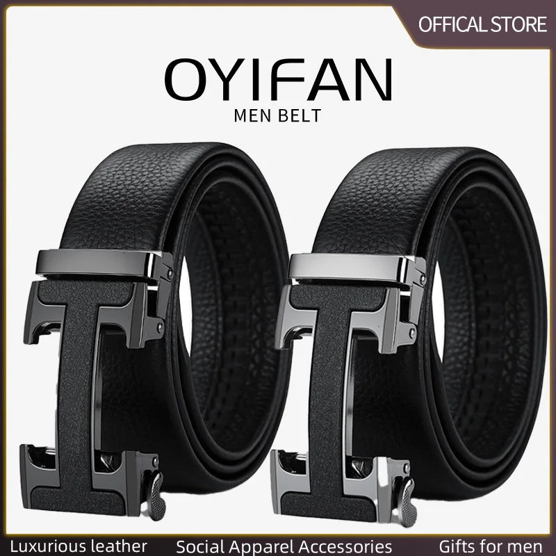 Men's Genuine Leather Belt for Man Waistband Mens Belts Male Waist Automatic belt