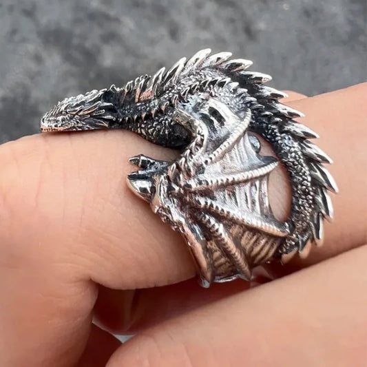 Black Dragon Rings Men Adjustable Exquisite Retro Alloy Rings Daily Versatile Simple Rings Fashion Jewelry Accessory Party Gifts