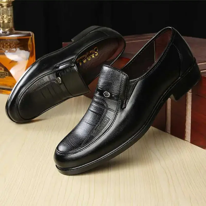 Casual Loafers for Men Round Toe Mens Formal Shoes Business Handmade Slip-On Mens Flat Shoes Mocasines Zapatos De Hombre