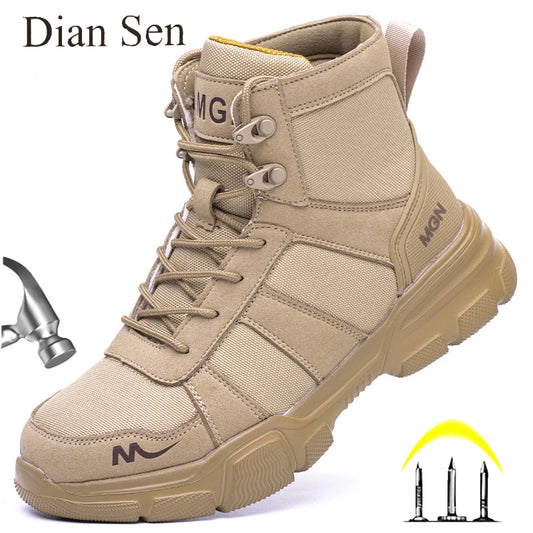 Work Boots Indestructible Safety Shoes Men Steel Toe Shoes Puncture-Proof Sneakers Male Footwear Shoes Women Non Slip Work Shoes