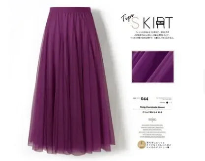 High Waist Pink Tulle Skirt Vintage For Women Black Long Tulle Skirts Women Puffy Pink Maxi Mesh Skirt Long