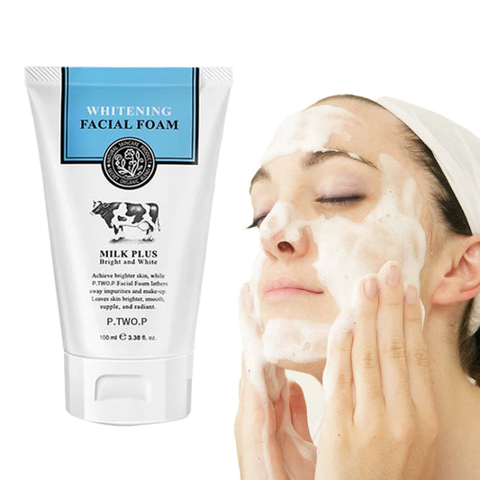 PTWOP Whitening Facial Foam Moisturizing Deep Remove Cleansing Acne Milk Oil Control Exfoliating Shrink Pores Face Wash