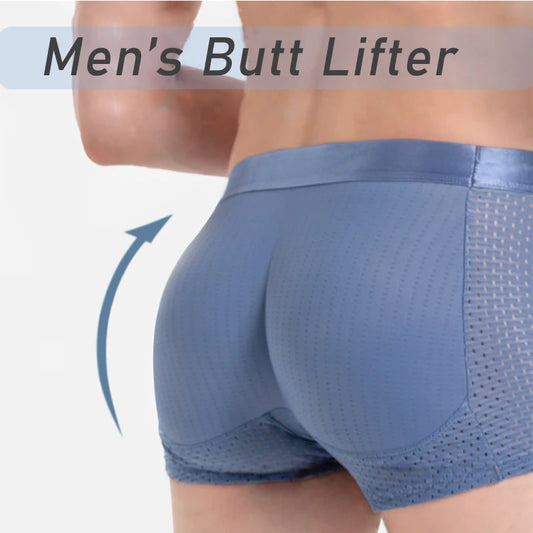Men's Buttocks Enhancer Padded Panties Boxer Briefs Breathable Mesh Sponge Butt Lift Up Underpants