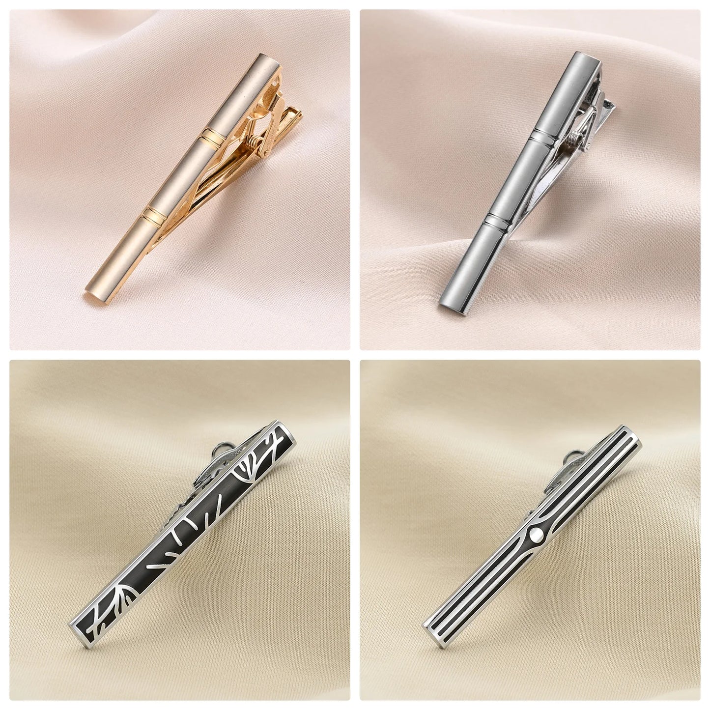 8 PCS Tie Clips Set With Gift Box Wedding Guests Gifts Luxury Men's Jewelry Business Metal Man Shirt Cufflinks Gift For Husband