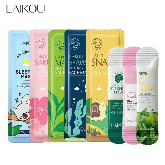 8pcs LAIKOU Moisturizing Facial Mask Hydrating Sleeping Face Sheet Masks Face Mask Beauty Korean Skin Care Products