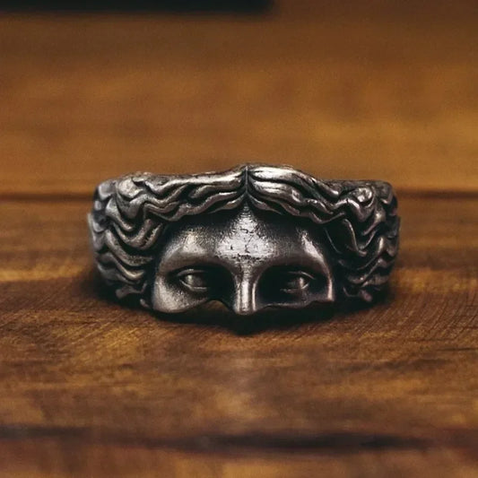 Punk Venus Sculpture Half Face Ring for Men Renaissance Vintage Creative Personalized Party Rings Jewelry Accessories
