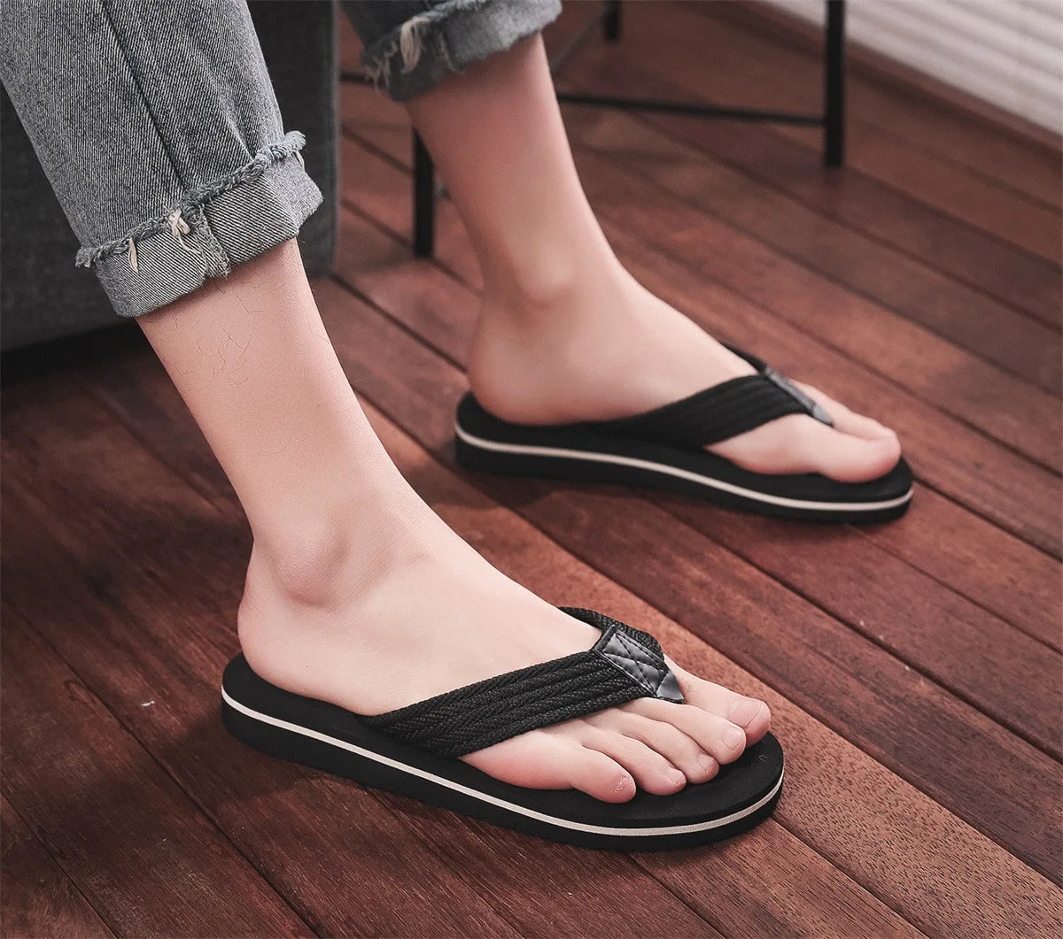 Fashion Men Flip Flops Beach Slippers Sandals Non-Slip Home Chanclas Slipper Indoor House Anti-Slip Zapatos Hombre Shoes Slide