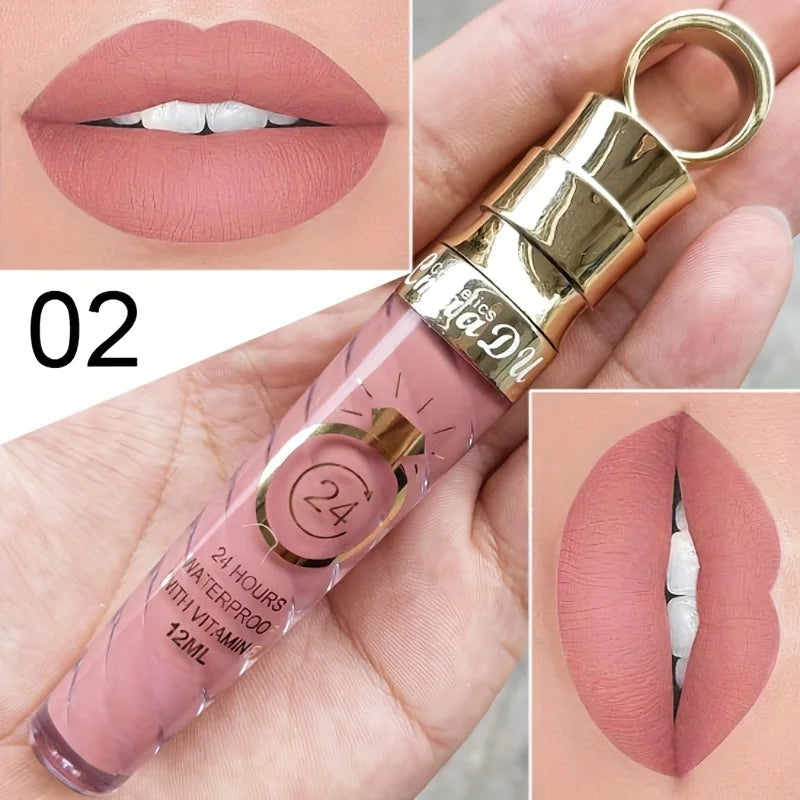 20 Colors Matte Velvet Lip Gloss Waterproof Lipstick Long Lasting High Pigment Soft Texture Easy To Color