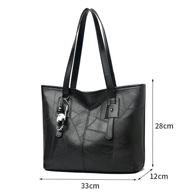 Korean Version Trendy Women's 2024 New Large Capacity Tote Bag with Horizontal Square Zipper Single Shoulder Handbag