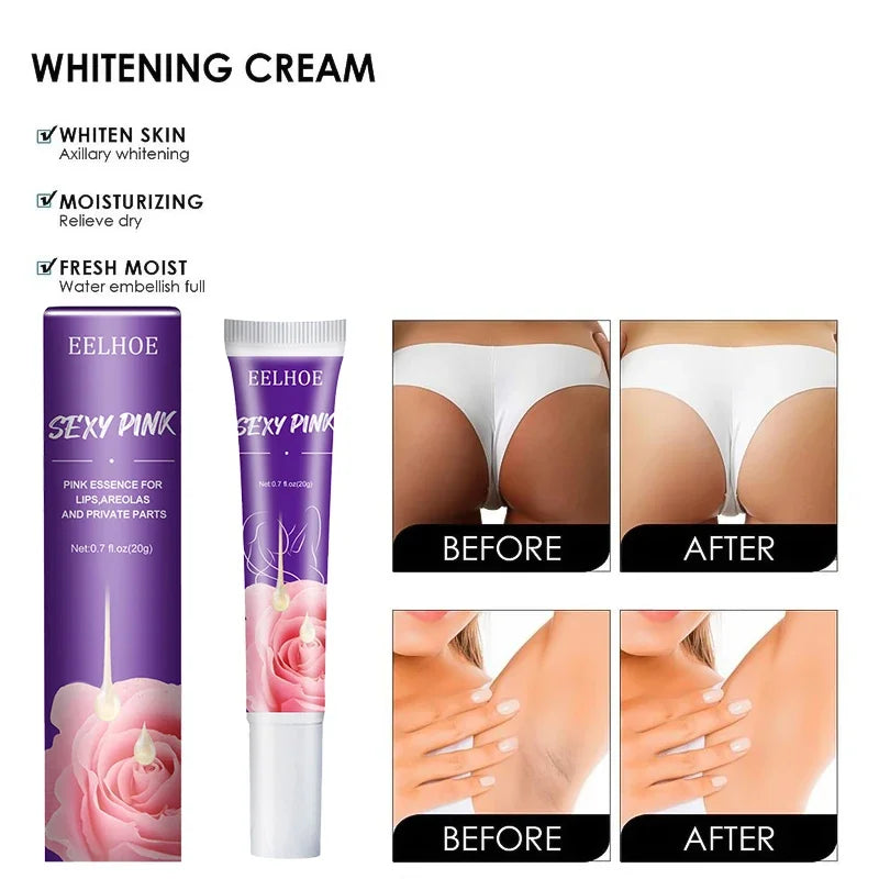 Intimate Area Whitening Cream Pink Body Essence Lighten Melanin Underarms Hips Inner Thighs Brightening Repair Private Part Care