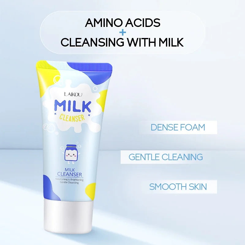 LAIKOU Milk Whitening Facial Wash Deep Cleansing Foam Cleanser Oil Control 50g