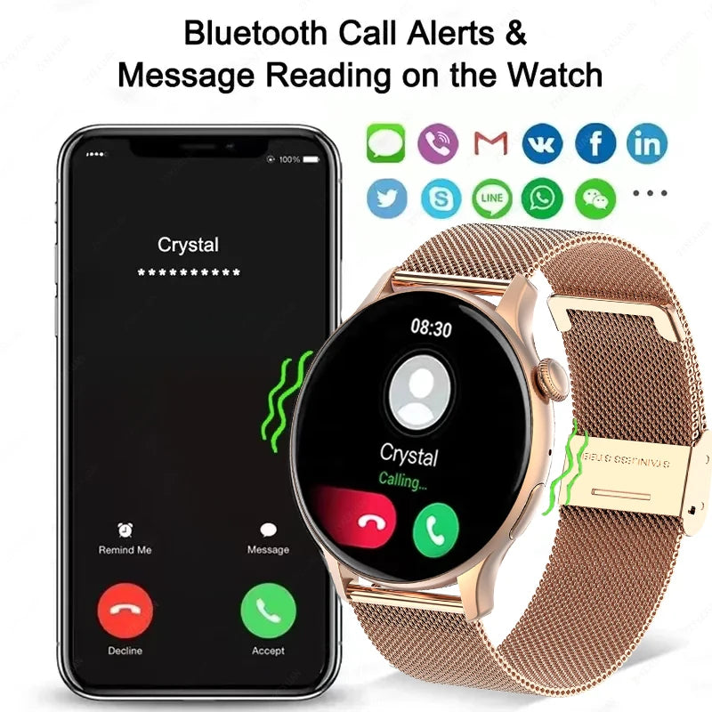 2024 Smartwatch Women 466*466 AMOLED 1.43" HD Screen Always Display Time Bluetooth Call IP67 Waterproof Sports Smart Watch Men