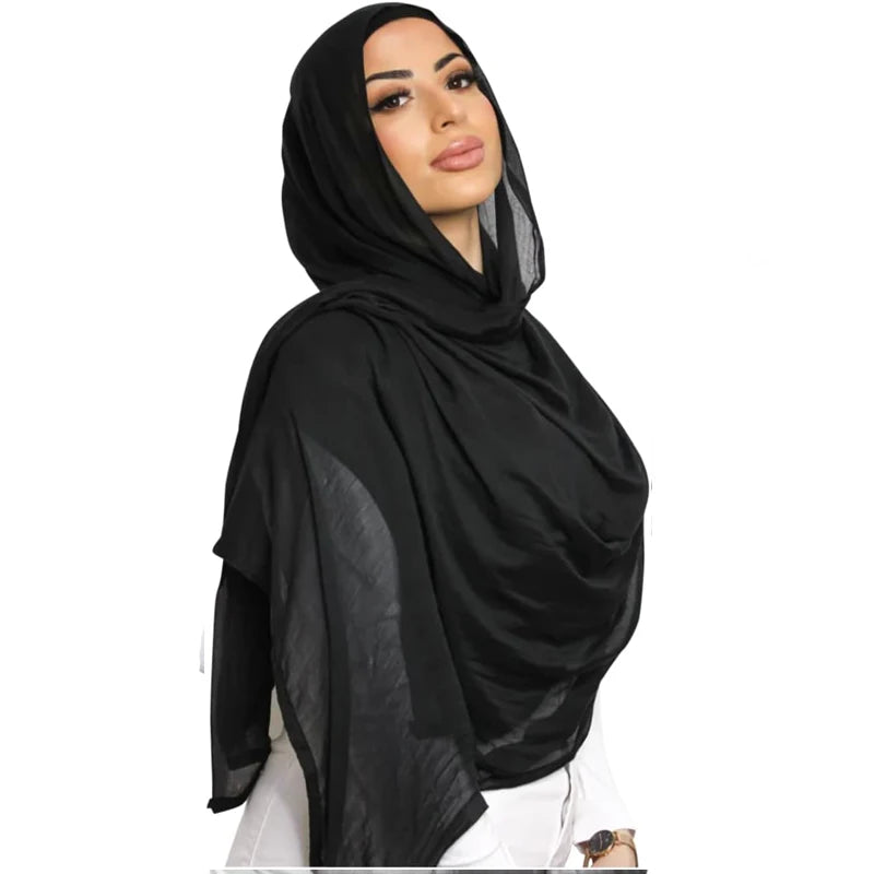 Voile Femme Musulmane Kebaya Women's Hijab Viscose Hijab for Women Muslim Cotton Hijab Fashion Hijab Scarf