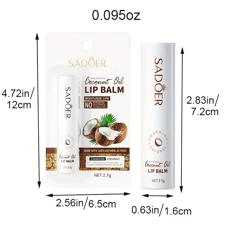 Coconut Lip Balm - Lasting Nourishment and Moisture for Men and Women - Daily Care Lip Balm