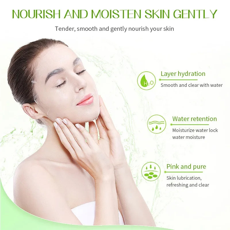10pcs Skin Care Fruit Plant Facial Mask Moisturizing Oil-Control Stawberry Blueberry Kiwi Fruit Lavender Aloe Sheet Face Mask