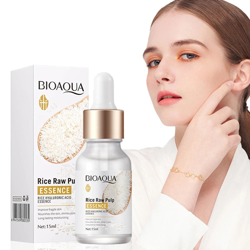 BIOAQUA Rice Raw Pulp Serum Hyaluronic Acid Face Essence Nourishing Moisturizing Brightening Firming Serum Facial Skin Care