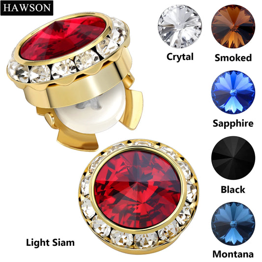 HAWSON Fancy Button Cover or Cufflinks for Mens or Womens Shirt, Crystal Jewelry or Accessories,high-quality clothing buttons