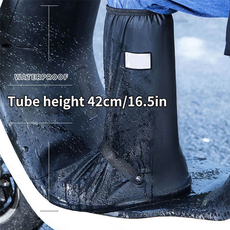 Rain Boot Shoe Cover Black Waterproof Shoe Covers High Tube Outdoor Boot Covers for Hiking Shoes Fishing Wading Play Water