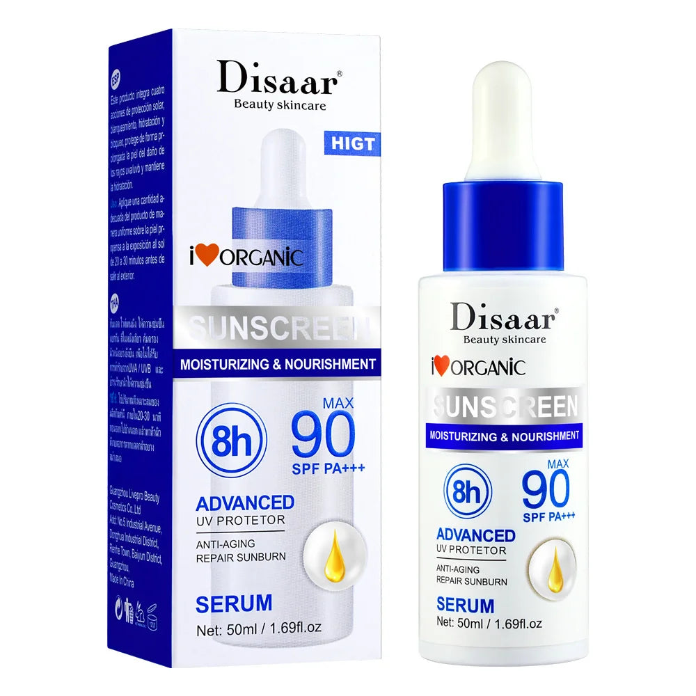 Disaar SPF 90 Sunscreen Serum Long Lasting UV Protector Sunblock Moisturizing  Protective Essence 50ml