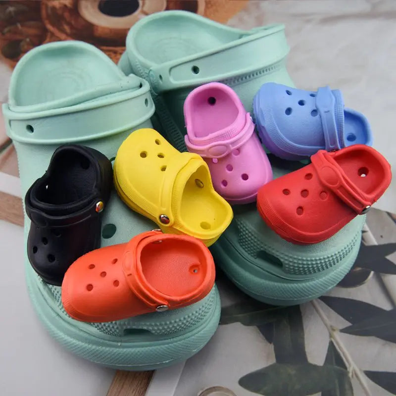 1Pcs Cute Mini Shoes Charms PVC Shoe Decoration Adult Kids Sandals Shoes Charms Colorful Shoe Accessories Free shipping