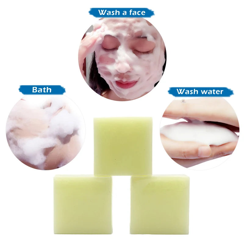 Anti Aging Face Wash Soap Moisturizing Kojic Acid Whitening Sea Salt Cleansing Pores Mite Removing 1pc Soap Shelf Storage Box