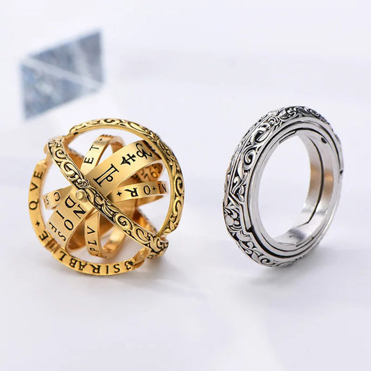 Astronomical B All Rings For Women Men Creative Complex Rotating Cosmic Finger Ring Jewelry 2024 Fashion Male Female Rings