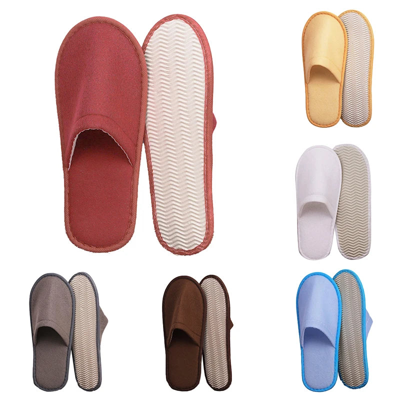 Women Men Disposable Slippers Non-slip Hotel Slippers Home Indoor Guest Slippers Loafer Flip Flop Wedding Shoes Travel Slippers