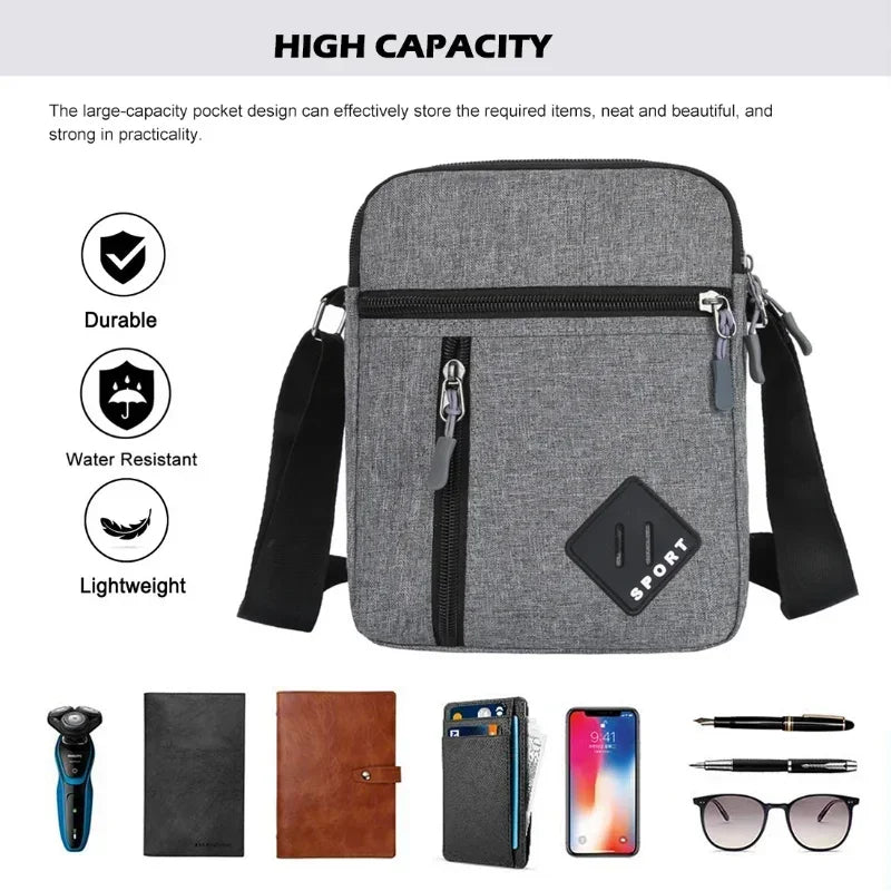 Men's Messenger Bag Crossbody Shoulder Bags Men Small Sling Pack For Work Business Waterproof Oxford Packs Satchel Purse