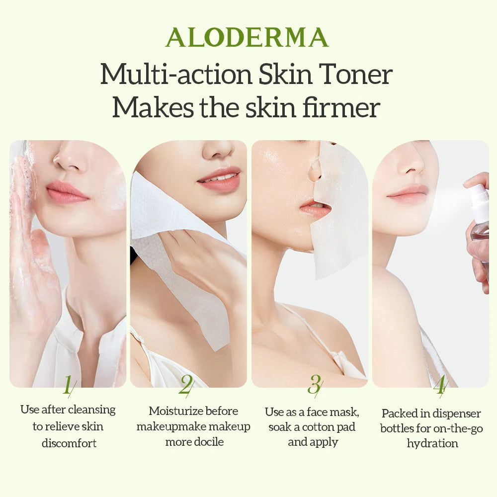 ALODERMA Aloe Firming Toner 120ml Organic Aloe Vera anti-wrinkle Skin Care Natural Botanicals to Diminish Fine Lines & Wrinkles