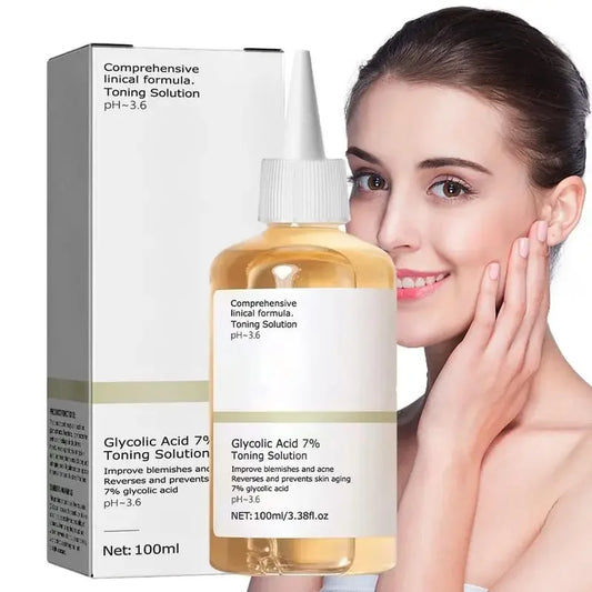 Glycolic Acid 7% Toning Solution Lifting Firming Wrinkles Dispelling Acne Lighten Pore Glow Facial Skin Care Acid Toner New 2024