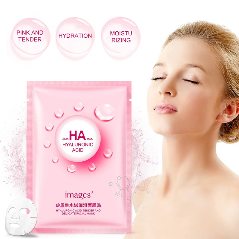 1~10PCS Hyaluronic Acid Face Mask Moisturizing Acne Oil Control Anti Aging Facial Mask Women Skincare Sheet Masks
