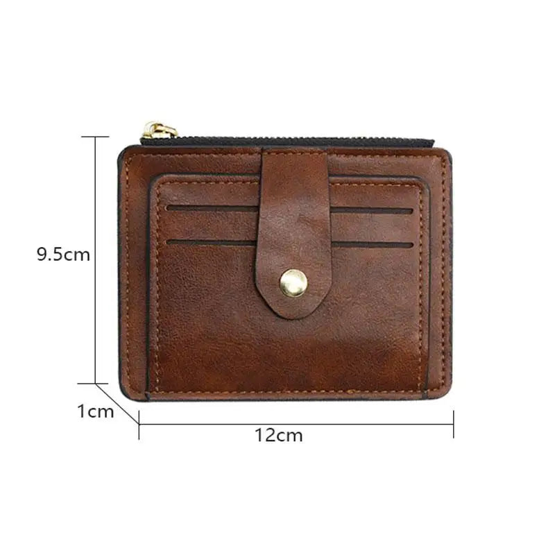 Luxury Small Men's Credit ID Card Holder Wallet Male Slim Leather Wallet with Coin Pocket Brand Designer Purse for Men Women