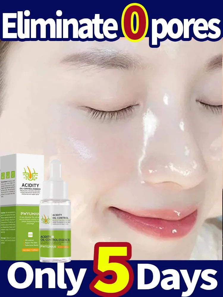 Acidity Pore Shrink Face Serum Remove Blackheads Acne Oil Control Repair Essence Moisturizing Nourish Pores Firming Facial Care