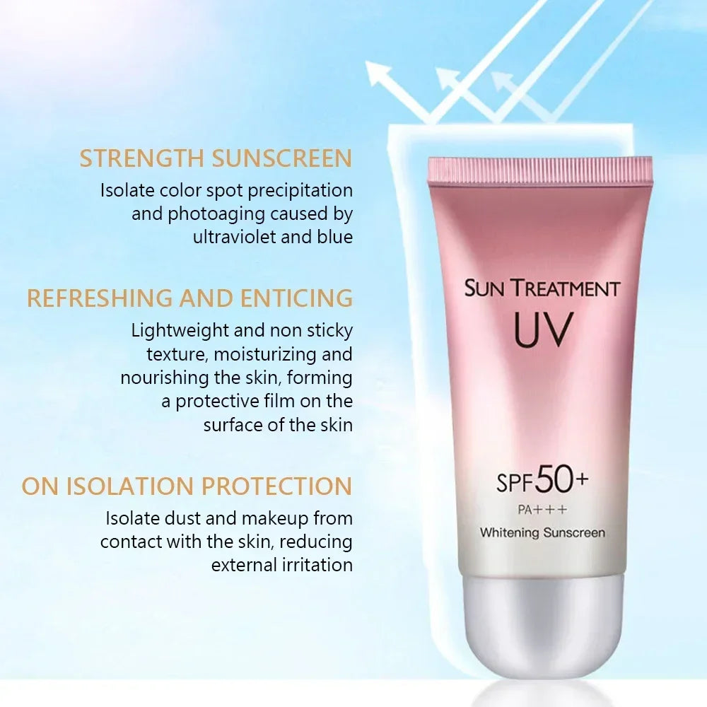 SPF50+ Body Sunscreen SPF 50+ Whitening Face Sunscreen Light and Thin Refreshing Sunscreen for Whitening Skin Protecting Cream
