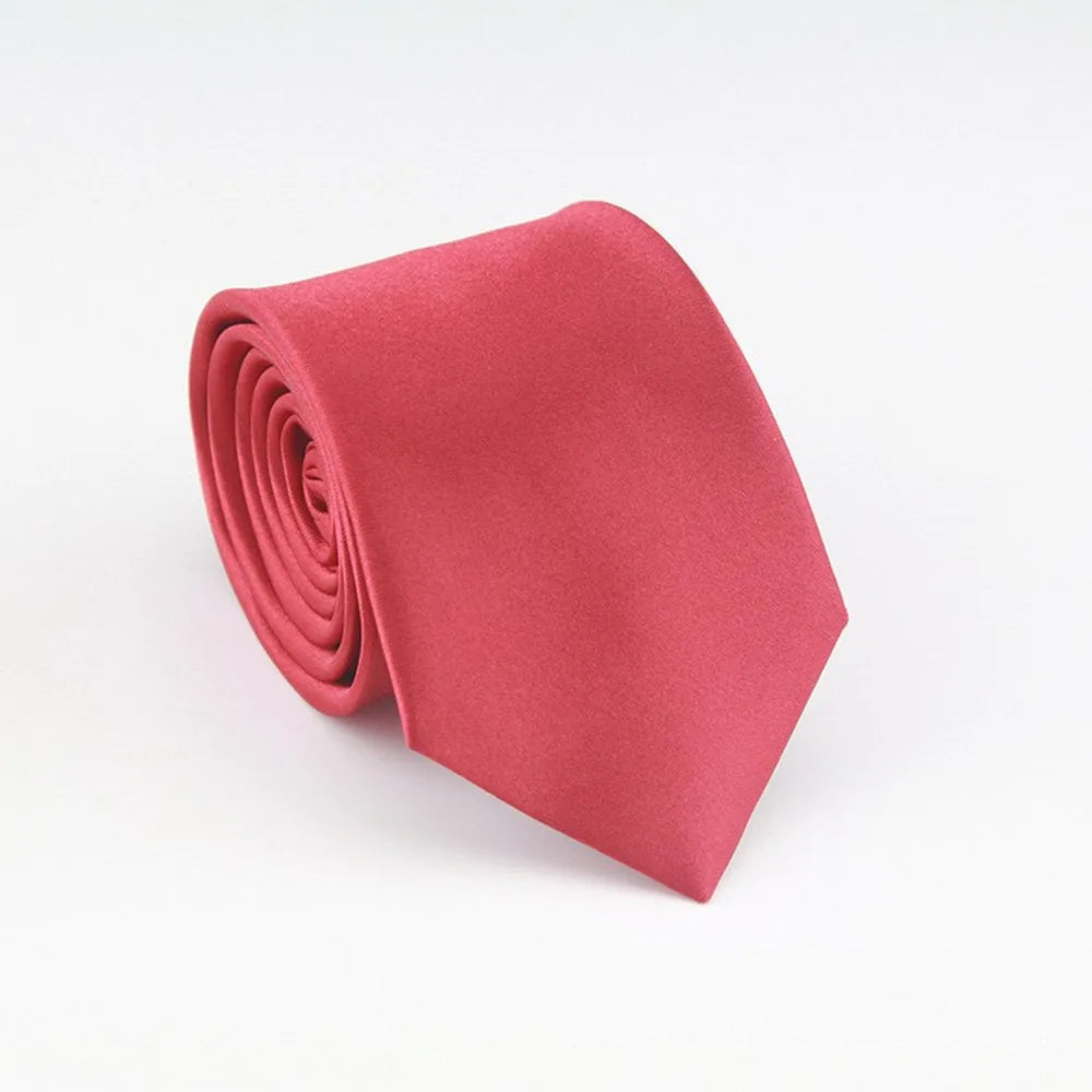 Solid Color Narrow 5cm Formal Neck Ties For Men Dress Suit Business Neckties Women Girls Black Gold Pink Casual Daily Neckwear