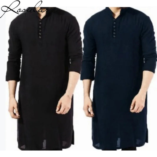 Plus Size Muslim Fashion Arabic Shirt Long Shirts Robe Turkey Clothing Dubai Men Clothing Islamic Kurta Man Abaya Homme 4XL 5XL