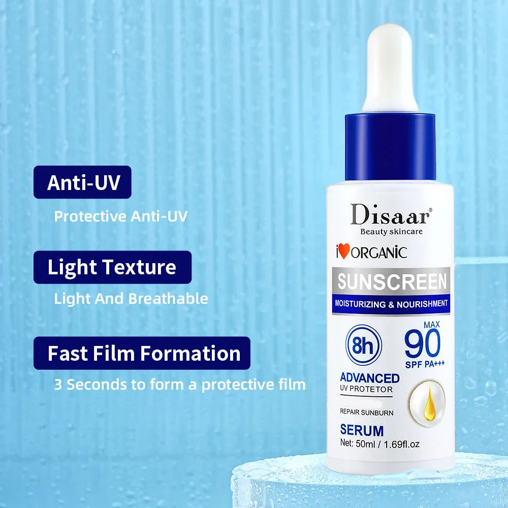 Disaar SPF 90 Sunscreen Serum Long Lasting UV Protector Sunblock Moisturizing  Protective Essence 50ml