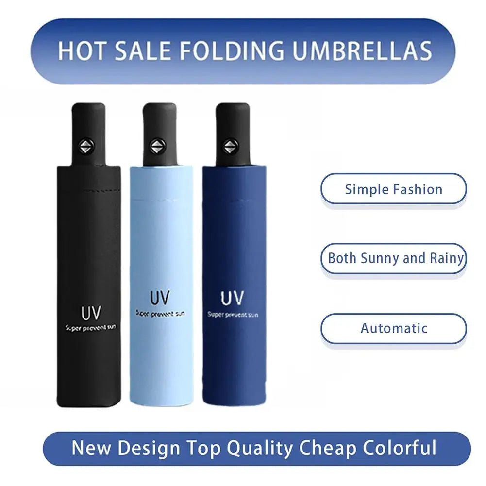 Mini Folding Automatic Umbrella Anti Uv Rain Umbrella Parasol Men Fashion Umbrella Children Portable Light Women Windpr V3r2