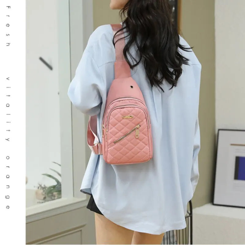 2023 New Korean Style Fashion Crossbody Bag Girls Sports Style Chest Bag Women’s Street Oxford Cloth Simple Versatile Chest Bag