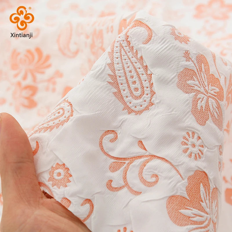 135x50cm Flower 3D Embossed Fabrics Relief Jacquard For Children's Princess Dress, Women Clothing, Handmade DIY Sewing Fabrics