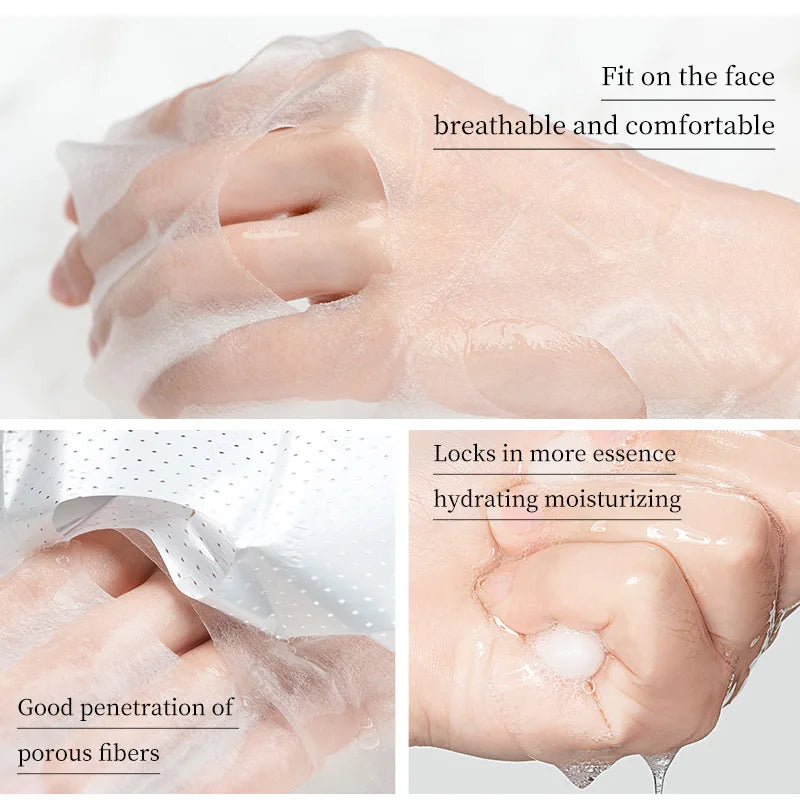 8pcs  Animal Moisturizing Face Mask Improve Roughness & Dryness Skin Care Smoothing Facial Collagen Hyaluronic Acid Sheet Masks