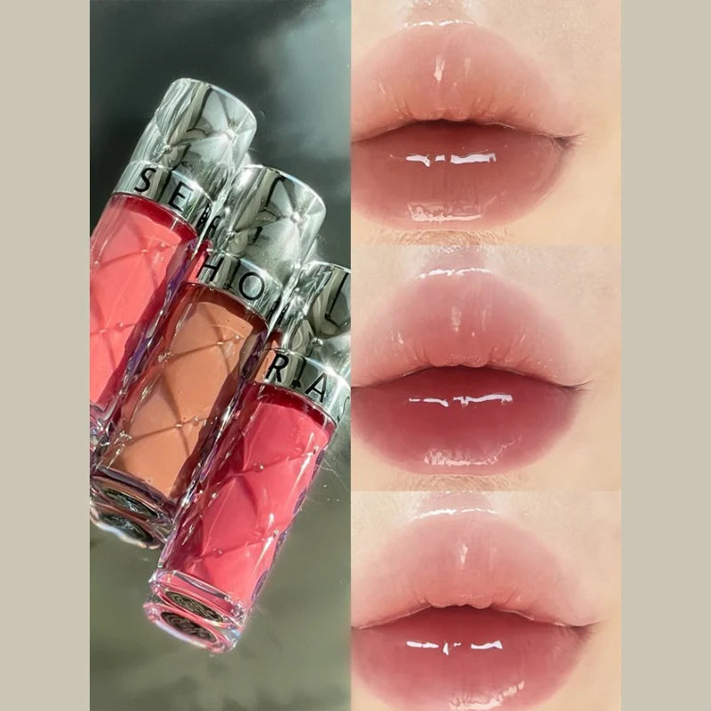 3 Colors Mirror Water Lip Glaze Autumn/Winter Moisturizing Glossy Lipstick Waterproof Non-stick Gentle Honey Sweet Lip Lacquer