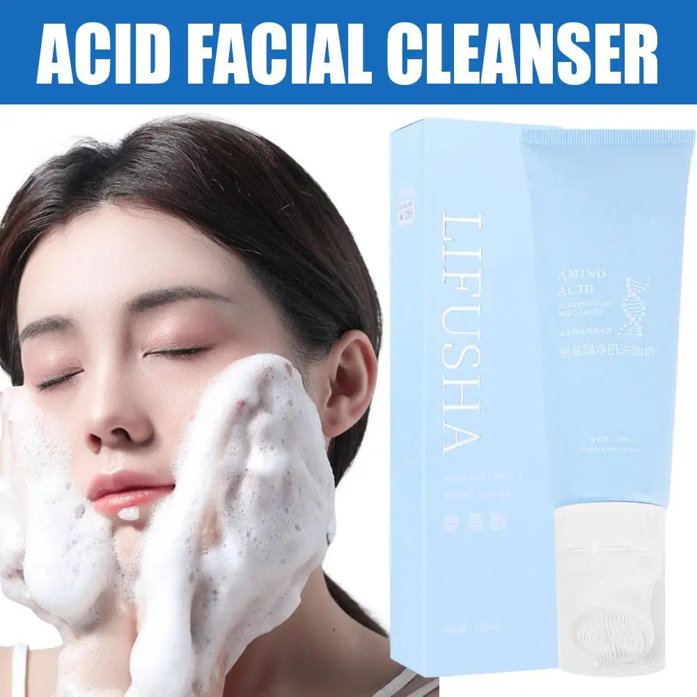 120ml Amino Acid Foaming Deep Cleansing Face Cleanser Moisturizing remover Anti Care Aging Cleanser Massage Whitening Care