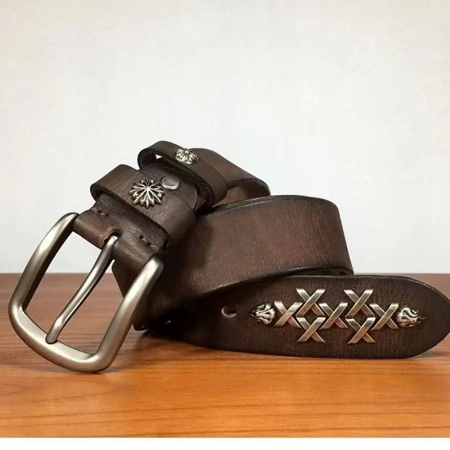 Men's Leather Belt New Male Waistband Ceinture Hommes Leather Belts for Men Width:38mm Accessories Belts