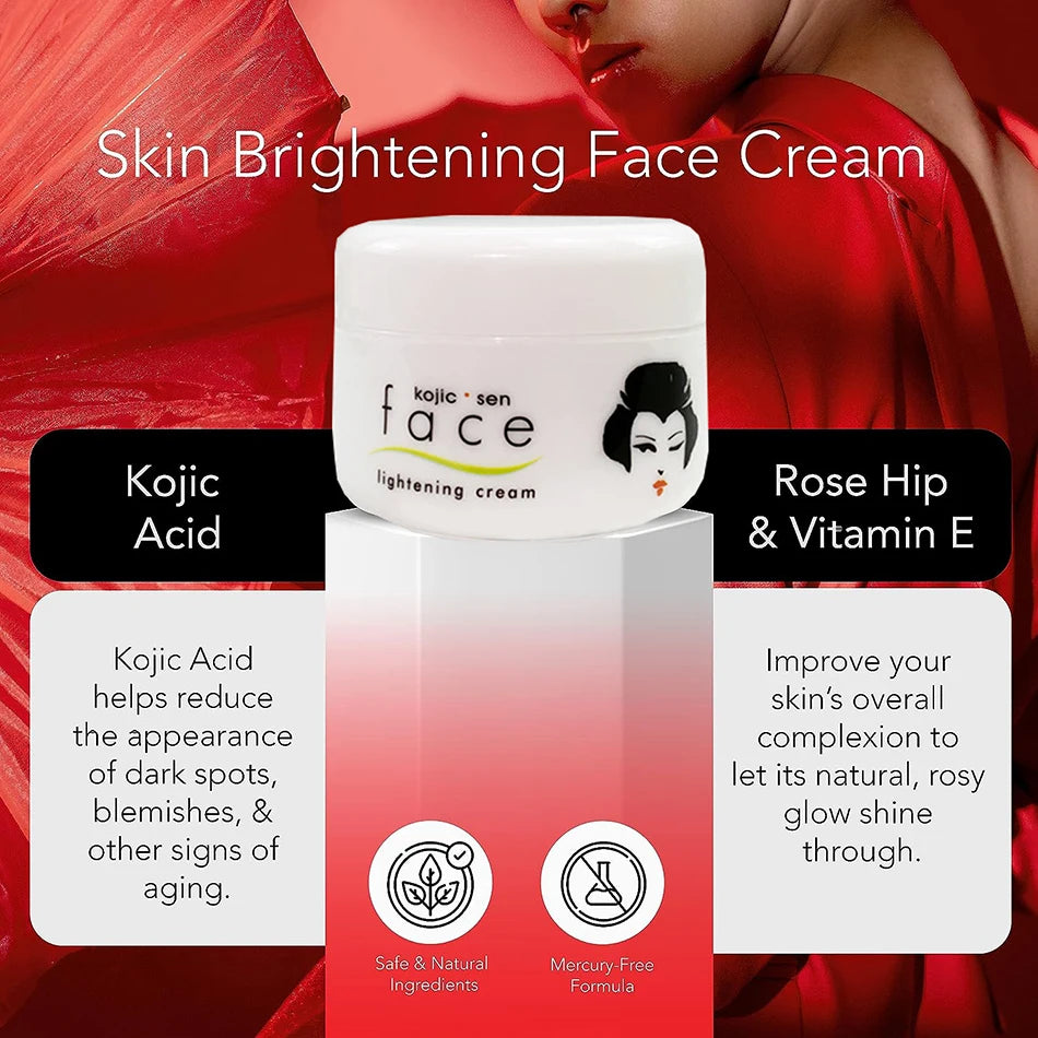 2pcs Kojic Concentre Kojic Acid Cream Strong Brightening Fade Stubborn Dark Spots Radiant Even Complexion Face Serum