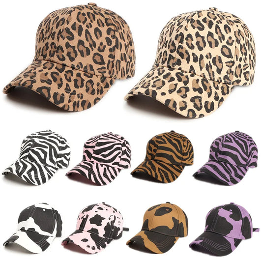 Unisex Leopard Print Zebra Print Baseball Cap Hip Hop Cap Men's Women's Animal Print Sun Hat Adjustable Cap Gorras