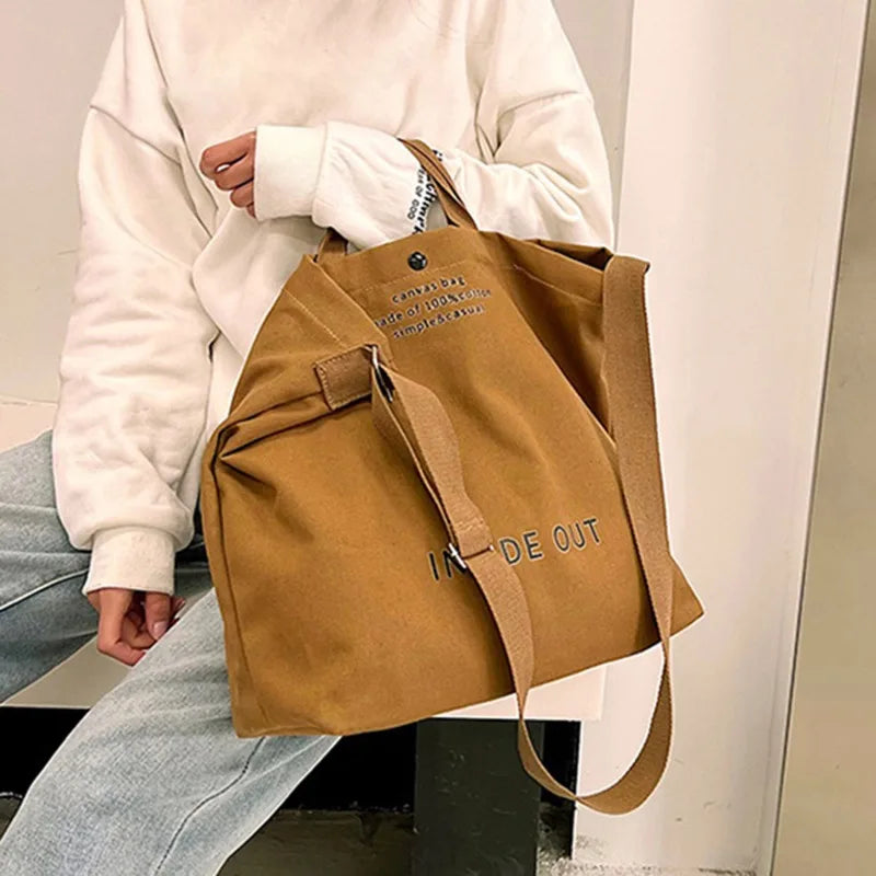 Women Canvas Tote Casual Shoulder Work Bag Large Capacity Crossbody Top Handle Bag Multifunction Big Shopping Cross-body Handbag
